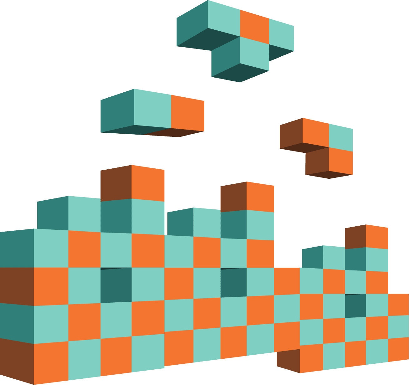Abstract building blocks illustration