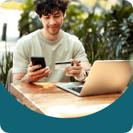 Man reviewing finances on his phone